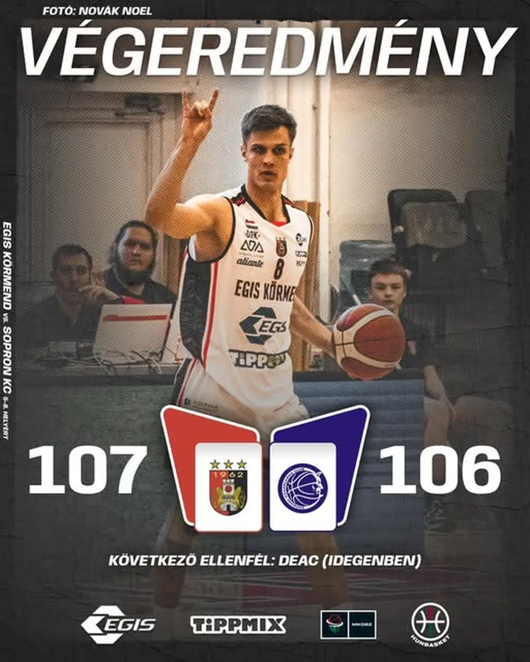 Az Egis Körmend 2025. május 10. dátumú Facebook-bejegyzésének képe: Az MTE SOSEM adja fel!