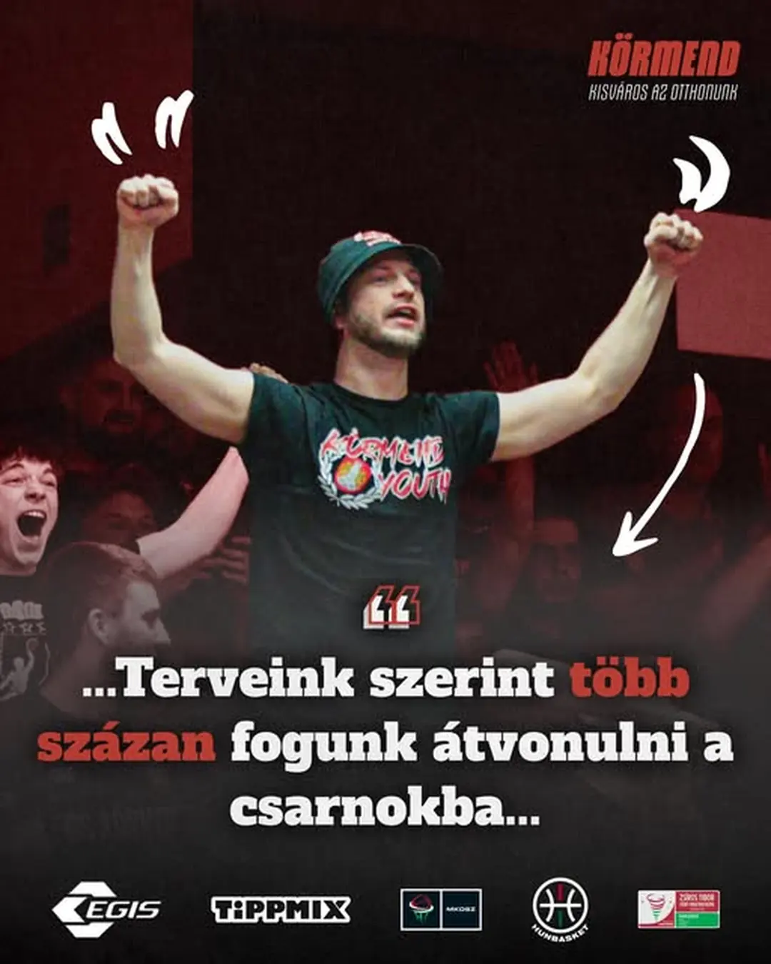 Az Egis Körmend 2025. március 5. dátumú Facebook-bejegyzésének képe: A kosártábor, amelyet a Casual Hungary szurkolói Facebook-oldal szavazásán a legjobb csarnoktábornak